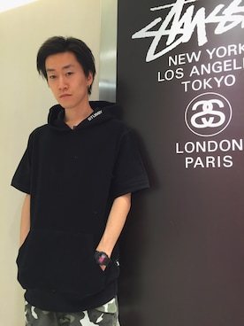 「カモ柄」｜「アイテム（アナログ腕時計）」を使った、SEI_MSDさん（メンズ・176cm）の夏コーディネート