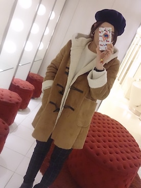 「NANO universe（ナノユニバース）のアイテム（ムートンコート）」を使った、ａｉｋｏさん（レディース・161cm）の冬コーディネート