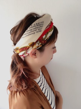 「VINTAGE（ヴィンテージ）のアイテム（ヘアバンド）」を使った、mayuさん（レディース・168cm）の秋コーディネート
