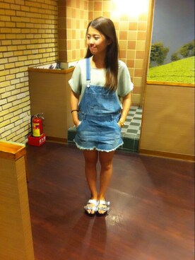 「lovfee」｜「アイテム（オールインワン・サロペット）」を使った、Zora🐨さん（レディース・156cm）の夏コーディネート
