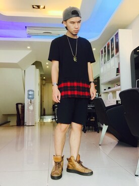 「L（エル）のアイテム」を使った、DeLukeさん（メンズ・165cm）の春コーディネート