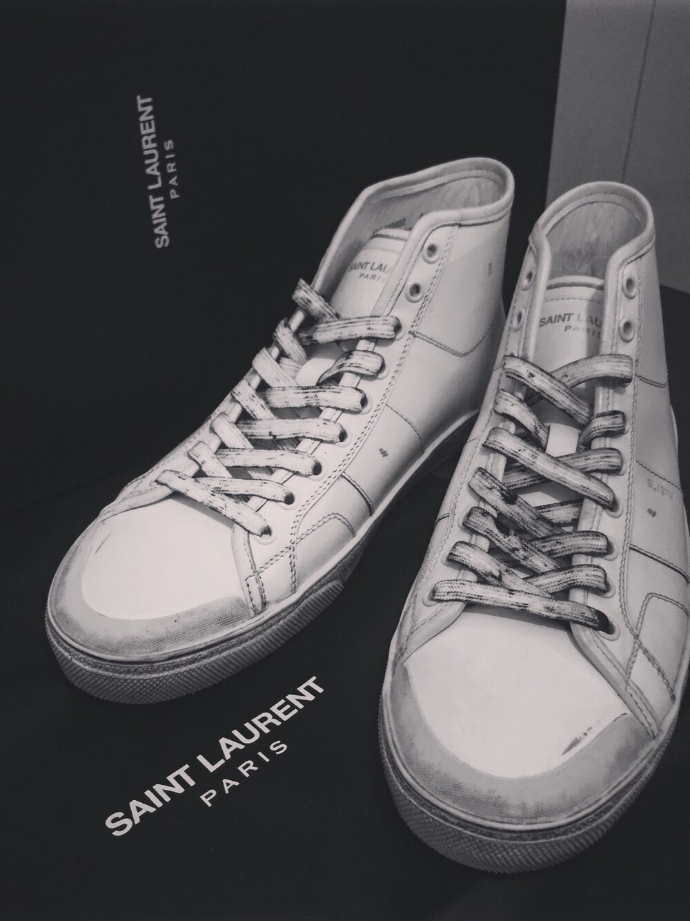 「Saint Laurent、saint laurent paris、SURFSOUND、16ss、サンローランパリ、エディスリマン、スニーカー」｜「SAINT LAURENT PARISのアイテム（スニーカー、ホワイト系）」を使った、keitaさん（メンズ・173cm）の夏コーディネートの1枚目の写真