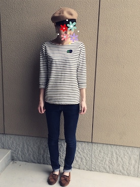 「Handmade（ハンドメイド）のアイテム（ブローチ/コサージュ）」を使った、もも子さん（レディース・165cm・30代）の秋コーディネート
