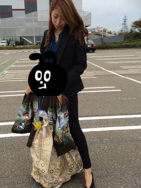 「七五三」｜「アイテム（スーツジャケット）」を使った、chan.eさん（レディース・159cm）の冬コーディネート