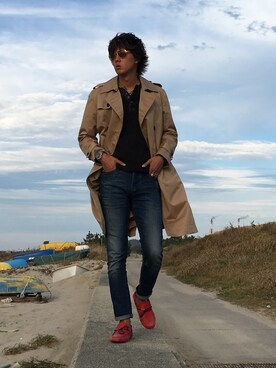 「JOURNAL STANDARD relume（ジャーナルスタンダード　レリューム）のアイテム（トレンチコート）」を使った、Y.forestさん（メンズ・178cm）の秋コーディネート
