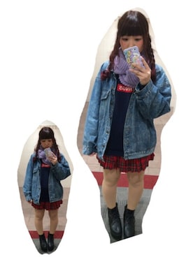 「厚底」｜aymn✝さん（レディース・153cm）の冬コーディネート