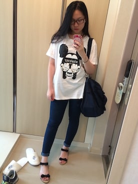 「Marc by Marc Jacobs（マークバイマークジェイコブス）のアイテム（ピアス（片耳用））」を使った、eyrekrさん（レディース・163cm）の夏コーディネート