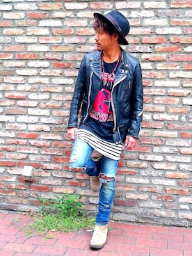 「ADDICT CLOTHES（アディクトクローズ）のアイテム（ジャケット/アウター）」を使った、hiro6295さん（メンズ・168cm）の秋コーディネート