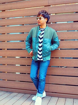 「Saturdays NYC（サタデーズ ニューヨークシティ ）のアイテム（ブルゾン）」を使った、hiro6295さん（メンズ・168cm）の春コーディネート