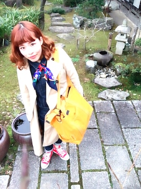 「ジージャン」｜「アイテム（トレンチコート）」を使った、のりこさん（レディース・160cm）の冬コーディネート