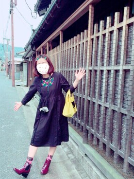 「にゃー」｜「アイテム（ブーティ）」を使った、ゆっちゃんさん（レディース・154cm）の春コーディネート