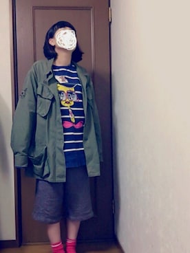 「黒髪」｜「アイテム（その他アウター）」を使った、ゆっちゃんさん（レディース・154cm）の春コーディネート