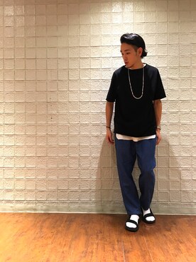 「JUNRED（ジュンレッド）のアイテム（デニムパンツ）」を使った、makoさん（メンズ・172cm）の夏コーディネート