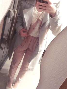 「TITTY&CO.（ティティーアンドコー）のアイテム（トレンチコート）」を使った、ゆゆゆさん（レディース・154cm）の春コーディネート