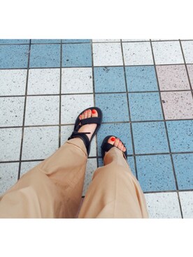 「KBF BOX（ケービーエフ ボックス）のアイテム（その他シューズ）」を使った、okamoto.さん（レディース・158cm）の夏コーディネート
