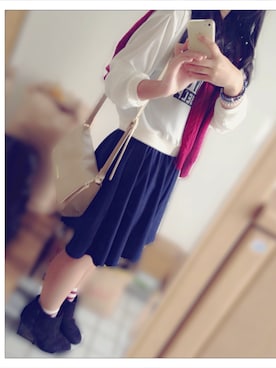 「くつした」｜「アイテム（ブーティ）」を使った、なすび。さん（レディース・151cm）の夏コーディネート
