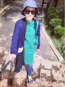 「Filter017（フィルターゼロイチナナ）のアイテム（帽子）」を使った、aredさん（レディース・167cm）の夏コーディネート