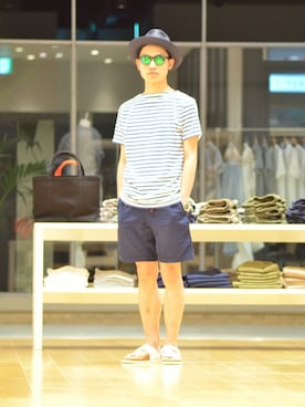 BSHOPみなとみらいスタッフさん（メンズ・169cm）の夏コーディネート
