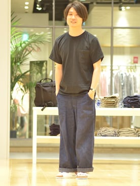 「Bshop（ビショップ）のアイテム」を使った、BSHOPみなとみらいスタッフさん（メンズ・170cm）の夏コーディネート