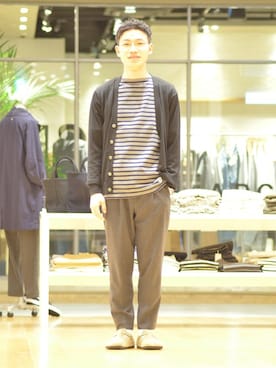 「Morris & Sons（モリスアンドサンズ）のアイテム」を使った、BSHOPみなとみらいスタッフさん（メンズ・169cm）の秋コーディネート