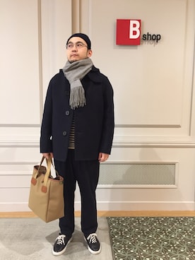 「ORCIVAL（オーシバル）のアイテム（ダウンジャケット/コート）」を使った、BSHOPみなとみらいスタッフさん（メンズ・170cm）の冬コーディネート