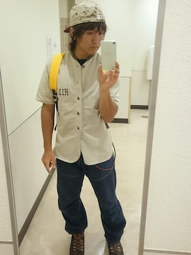 「MSPC（エムエスピーシー）のアイテム（バッグ）」を使った、ちゃずさん（メンズ・171cm）の夏コーディネート
