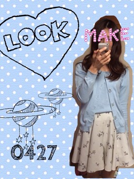 「アイテム（アンサンブル）」を使った、ヲサッコさん（レディース・163cm）の春コーディネート