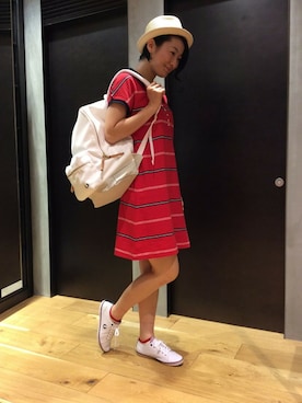 「フレッドペリー」｜「アイテム（ワンピース/ドレス）」を使った、NAOさん（レディース・162cm）の春コーディネート