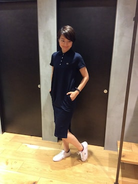 「フレッドペリー」｜「アイテム（ワンピース/ドレス）」を使った、NAOさん（レディース・162cm）の夏コーディネート