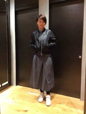 「FRED PERRY（フレッドペリー）のアイテム（ジャケット/アウター）」を使った、NAOさん（レディース・162cm）の秋コーディネート