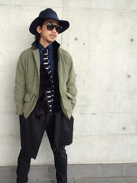 「Coal Black（コールブラック）のアイテム」を使った、菅沼貴紘さん（メンズ・170cm）の春コーディネート