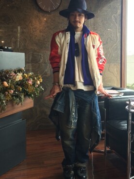 「KIJIMA TAKAYUKI」｜「アイテム（ナイロンジャケット）」を使った、菅沼貴紘さん（メンズ・170cm）の春コーディネート
