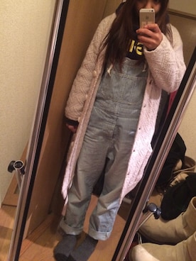 「tiptop（ティップトップ）のアイテム（オールインワン・サロペット）」を使った、はとぽっぽさん（レディース・158cm）の冬コーディネート
