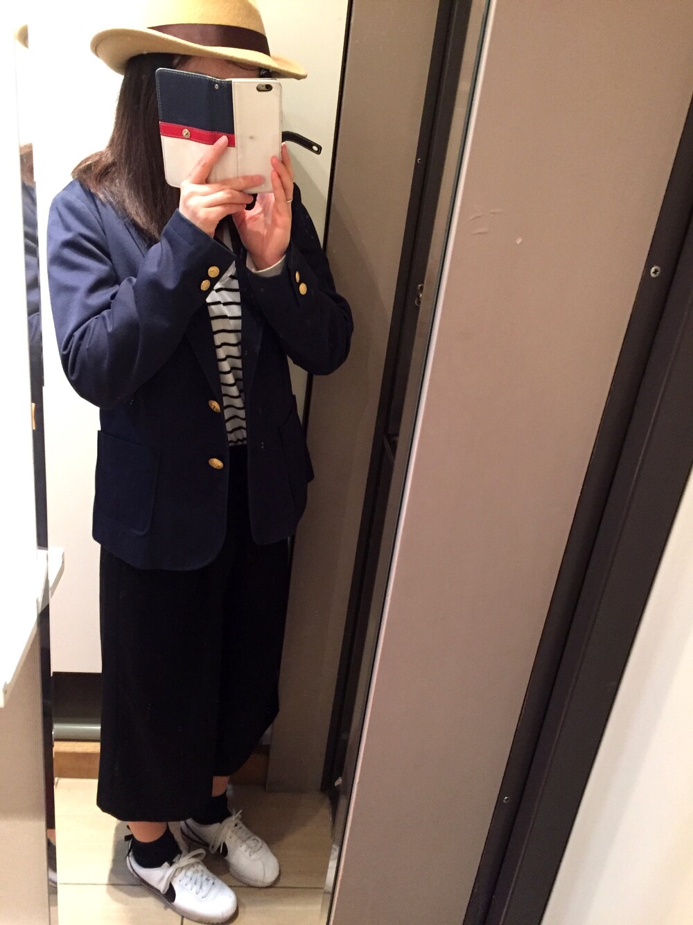 「　」｜「Honeysのアイテム（ハット、ベージュ系）」を使った、しぇるさん（レディース・157cm）の春コーディネートの1枚目の写真