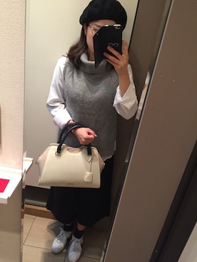 「CECIL McBEE（セシルマクビー）のアイテム（ハンチング/ベレー帽）」を使った、しぇるさん（レディース・157cm）の秋コーディネート