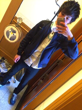 「HARE（ハレ）のアイテム（その他アウター）」を使った、みなみ。さん（メンズ・170cm）の春コーディネート