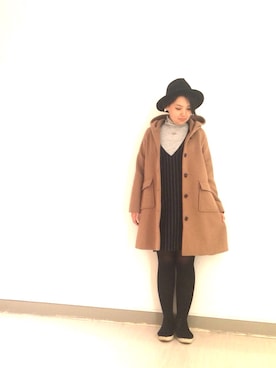 「フード」｜みーちゃんさん（レディース・164cm）の冬コーディネート