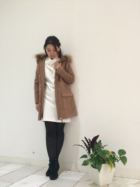 「フード」｜みーちゃんさん（レディース・164cm）の冬コーディネート