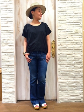 「Uncut Bound（アンカットバウンド）のアイテム」を使った、みーちゃんさん（レディース・164cm）の夏コーディネート