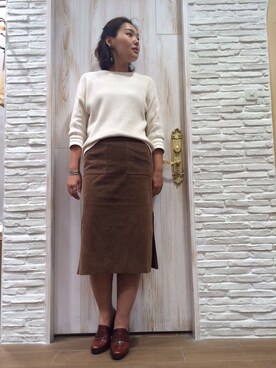 「Uncut Bound（アンカットバウンド）のアイテム」を使った、みーちゃんさん（レディース・164cm）の秋コーディネート