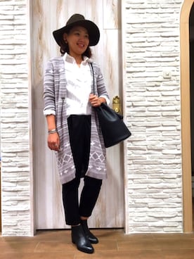 「Rinajour（リナジュール）のアイテム」を使った、みーちゃんさん（レディース・164cm）の秋コーディネート
