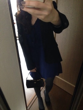 「ZARA BASIC（ザラベーシック）のアイテム（テーラードジャケット）」を使った、宮﨑維さん（レディース・164cm）の冬コーディネート