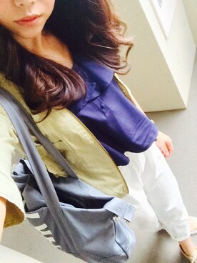 「ボーイフレンドデニム」｜「アイテム（ノーカラージャケット）」を使った、yukihoさん（レディース・158cm）の夏コーディネート