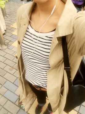 「ショッピング」｜「アイテム（トレンチコート）」を使った、oyaさん（レディース・164cm）の秋コーディネート