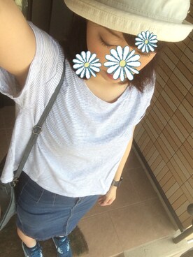 「帽子」｜「アイテム（クラッチバッグ）」を使った、oyaさん（レディース・164cm）の夏コーディネート