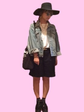 「MOUSSY（マウジー）のSECOND TSJ（Tシャツ/カットソー、ホワイト系）」を使った、ｙさん（レディース）の秋コーディネート