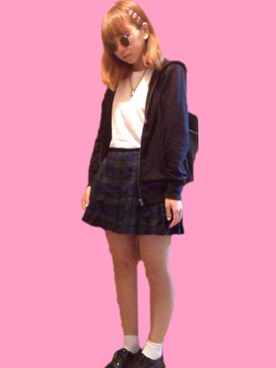 「靴下屋（クツシタヤ）の【WOMEN】◆ViVi 12月号掲載◆ 2×2 リブソックス（ソックス/靴下、ホワイト系）」を使った、ｙさん（レディース）の秋コーディネート