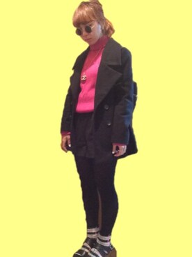 「靴下屋（クツシタヤ）の【WOMEN】ふわふわチェック柄ショートソックス（ソックス/靴下、ブラック系）」を使った、ｙさん（レディース）の秋コーディネート