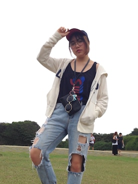 「UNIQUE（ユニーク）のアイテム（ジャケット/アウター）」を使った、Ming Wu さん（レディース・160cm）の春コーディネート