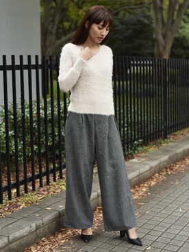 「Roomy's（ルーミーズ）のアイテム（その他パンツ）」を使った、Roomy'sさん（レディース・163cm）の秋コーディネート